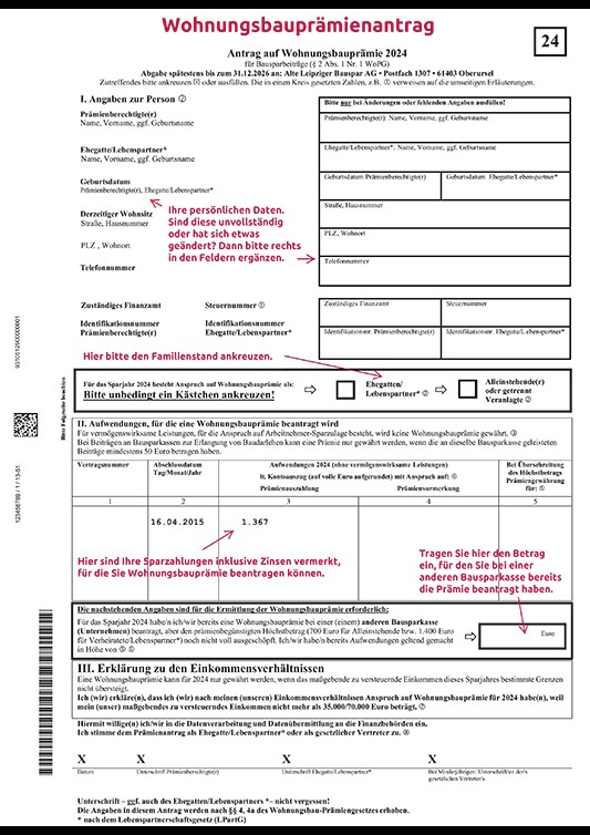 Erläuterung Wohnungsbauprämienantrag | Alte Leipziger Bauspar